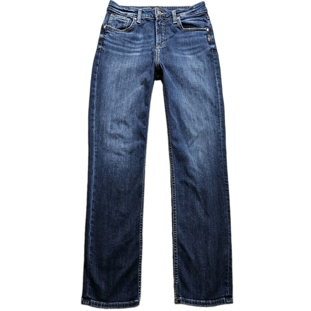 Silver Jeans Avery‎ Straight Leg Womens 31x31 Blue Dark Wash High Rise Boyfriend